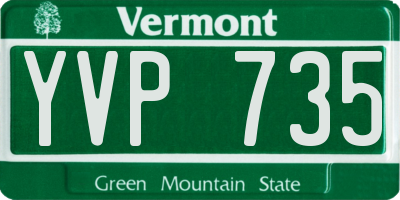 VT license plate YVP735