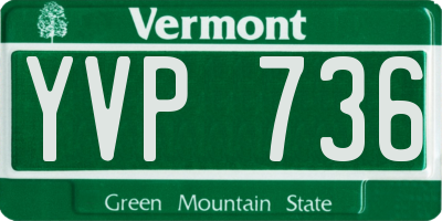 VT license plate YVP736
