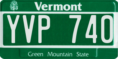 VT license plate YVP740