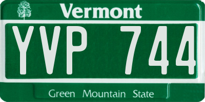 VT license plate YVP744