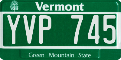 VT license plate YVP745