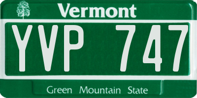 VT license plate YVP747