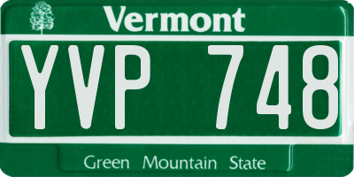 VT license plate YVP748