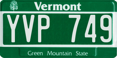 VT license plate YVP749