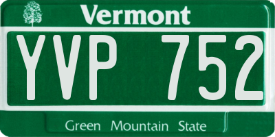 VT license plate YVP752