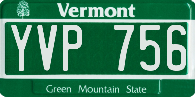VT license plate YVP756