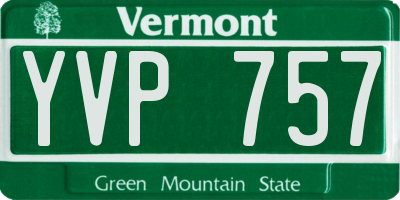 VT license plate YVP757