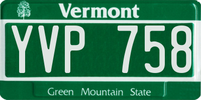 VT license plate YVP758