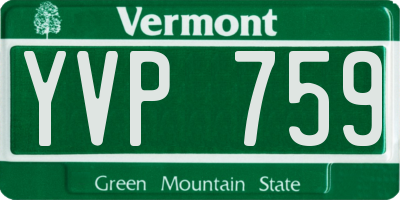 VT license plate YVP759