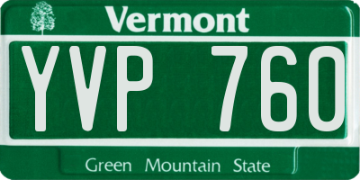 VT license plate YVP760