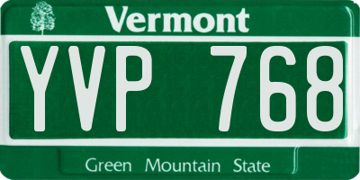 VT license plate YVP768
