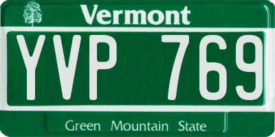 VT license plate YVP769