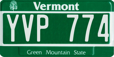 VT license plate YVP774