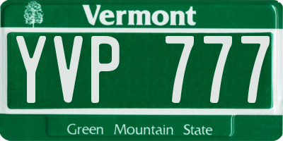 VT license plate YVP777