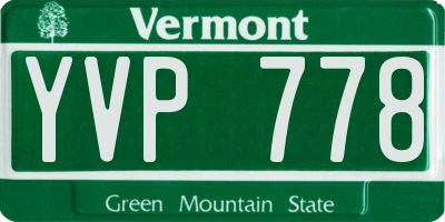 VT license plate YVP778