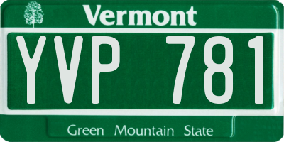 VT license plate YVP781