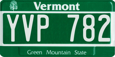 VT license plate YVP782