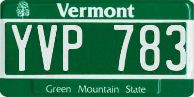 VT license plate YVP783