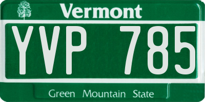 VT license plate YVP785