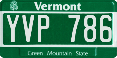 VT license plate YVP786