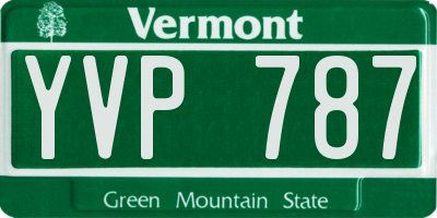 VT license plate YVP787