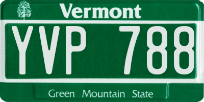 VT license plate YVP788