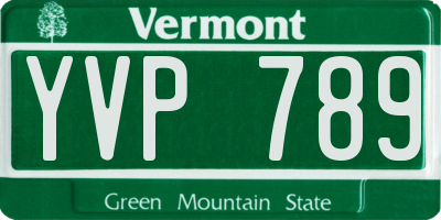 VT license plate YVP789