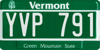 VT license plate YVP791