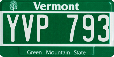 VT license plate YVP793