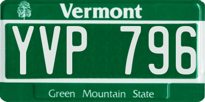 VT license plate YVP796