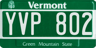 VT license plate YVP802