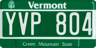 VT license plate YVP804