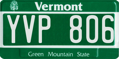 VT license plate YVP806