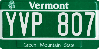 VT license plate YVP807