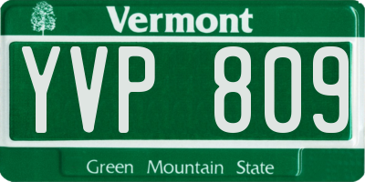VT license plate YVP809