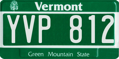 VT license plate YVP812