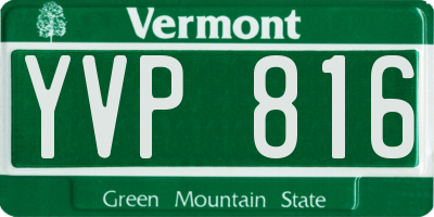 VT license plate YVP816
