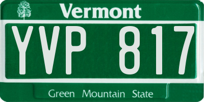 VT license plate YVP817