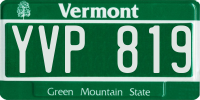 VT license plate YVP819