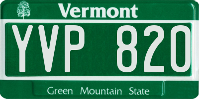 VT license plate YVP820
