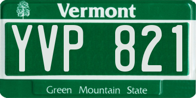 VT license plate YVP821