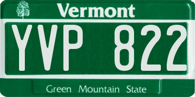 VT license plate YVP822