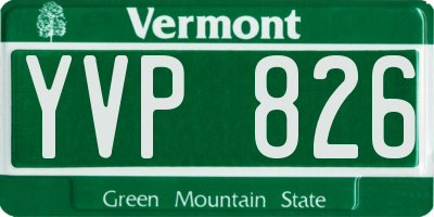 VT license plate YVP826
