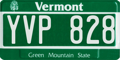 VT license plate YVP828