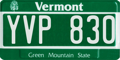 VT license plate YVP830