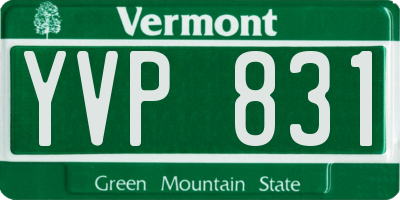 VT license plate YVP831