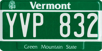 VT license plate YVP832