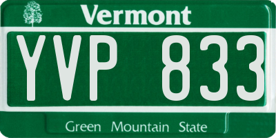 VT license plate YVP833