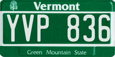 VT license plate YVP836