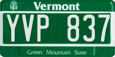 VT license plate YVP837